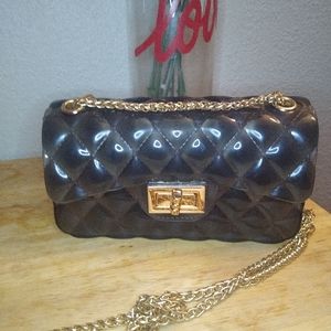 Small Black Jelly Style Handbag